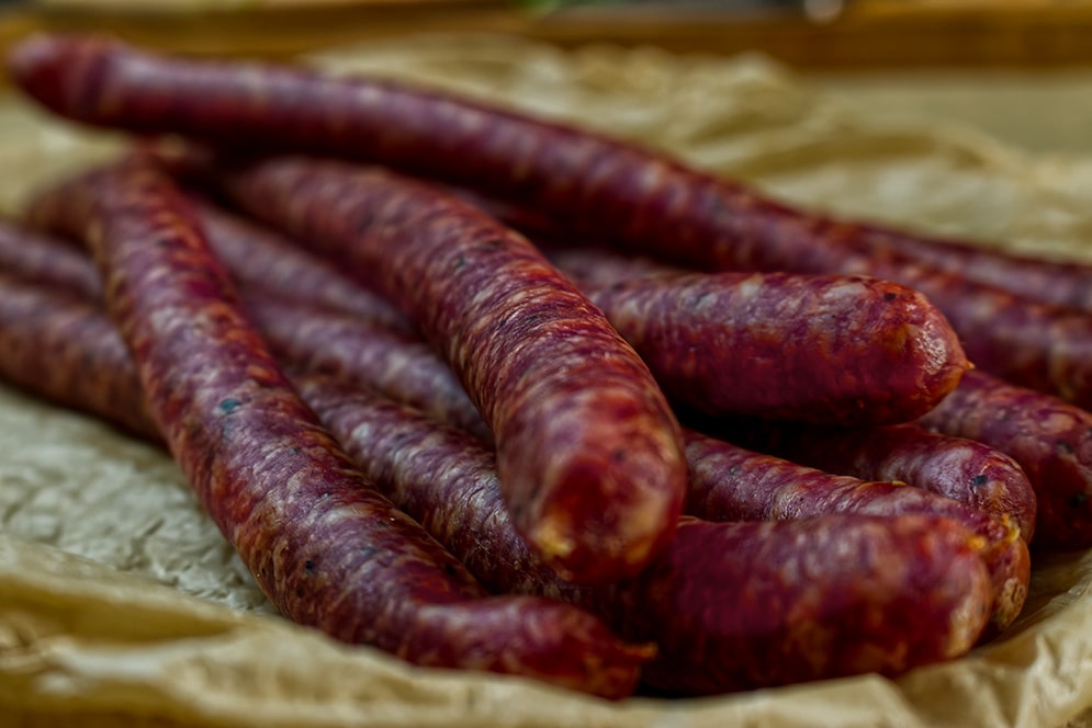 Mehrere fränkische Pfefferbeißer in einer Nahaufnahme